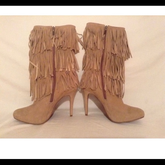 Sergio Zelcer New Fringed Boots MidCalf Suede 9BM - Picture 3 of 8